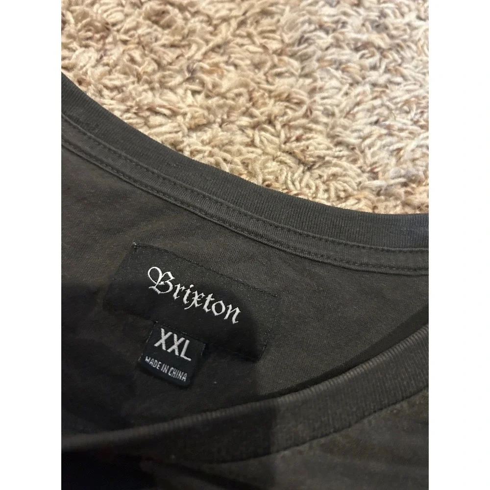 Brixton Supply Company Mens XXL Long Sleeve Pocket T-Shirt Black Graphic Tee‎